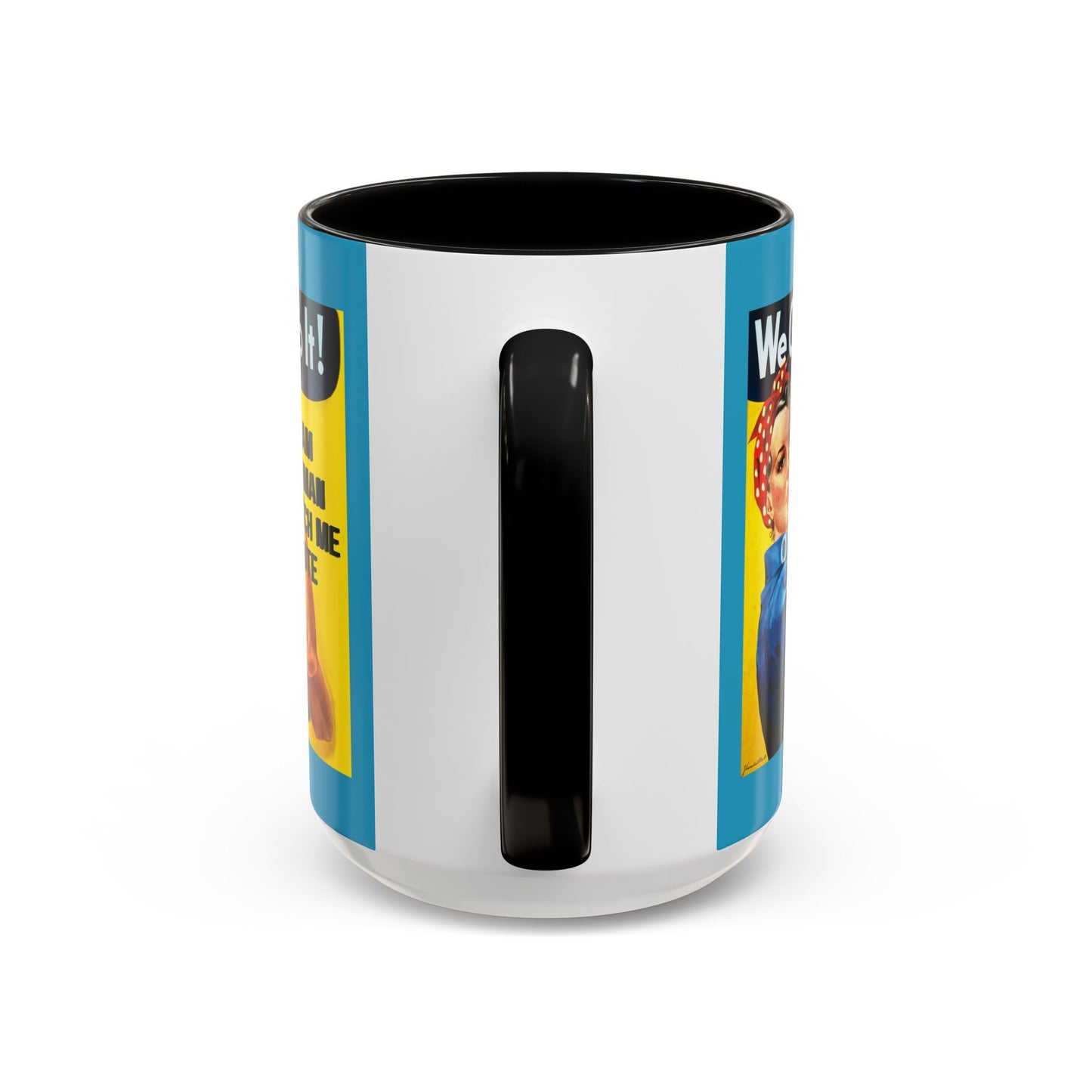 I Am Woman Watch Me Vote Rosie Turquoise Accent Mug by theGreenDragonTavern.shop