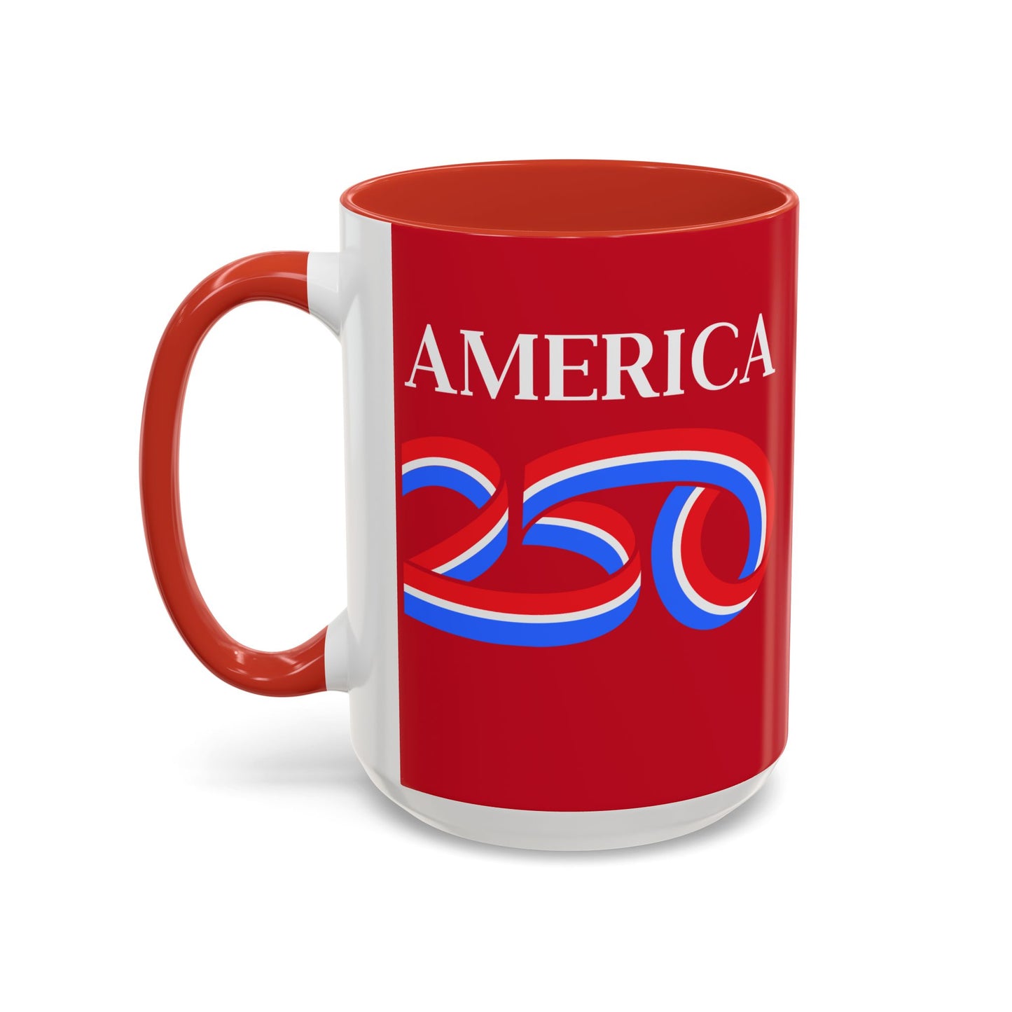 America 250 Red Accent Mug by theGreenDragonTavern.shop