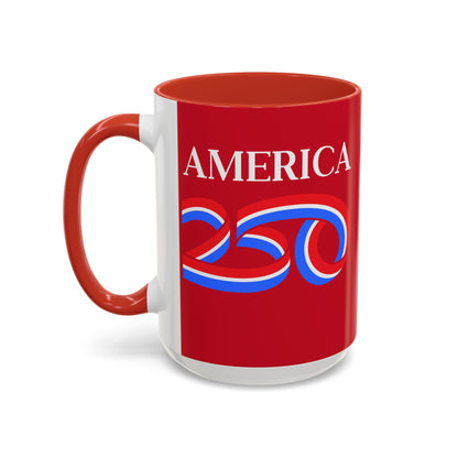 America 250 Red Accent Mug by theGreenDragonTavern.shop
