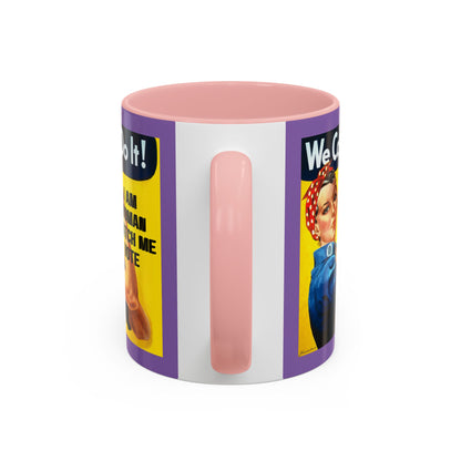 I Am Woman Watch Me Vote Rosie Light Purple Accent Mug by theGreenDragonTavern.shop