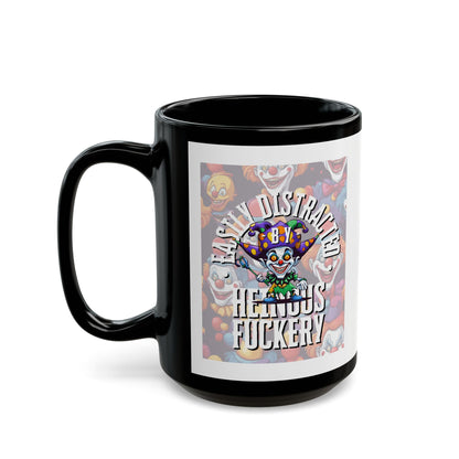Easily Distracted by Heinous Fuckery Little Jinx White Mug by theGreenDragonTavern.shop