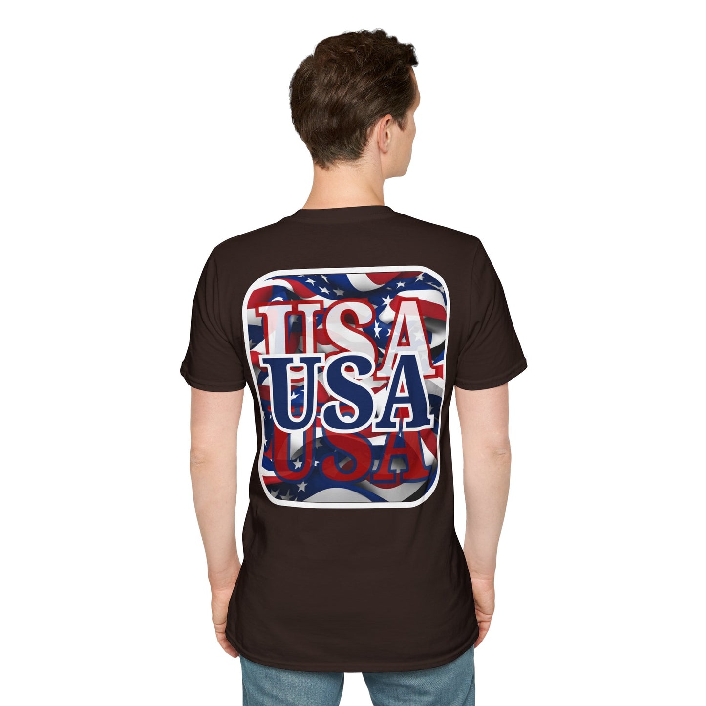 2-sided, Red White and BLUE USA Patriot Dark colors Unisex T-Shirt by theGreenDragonTavern.shop