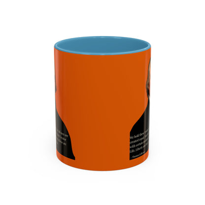 We hold these truths to be self-evident Orange Accent Mug by theGreenDragonTavern.shop