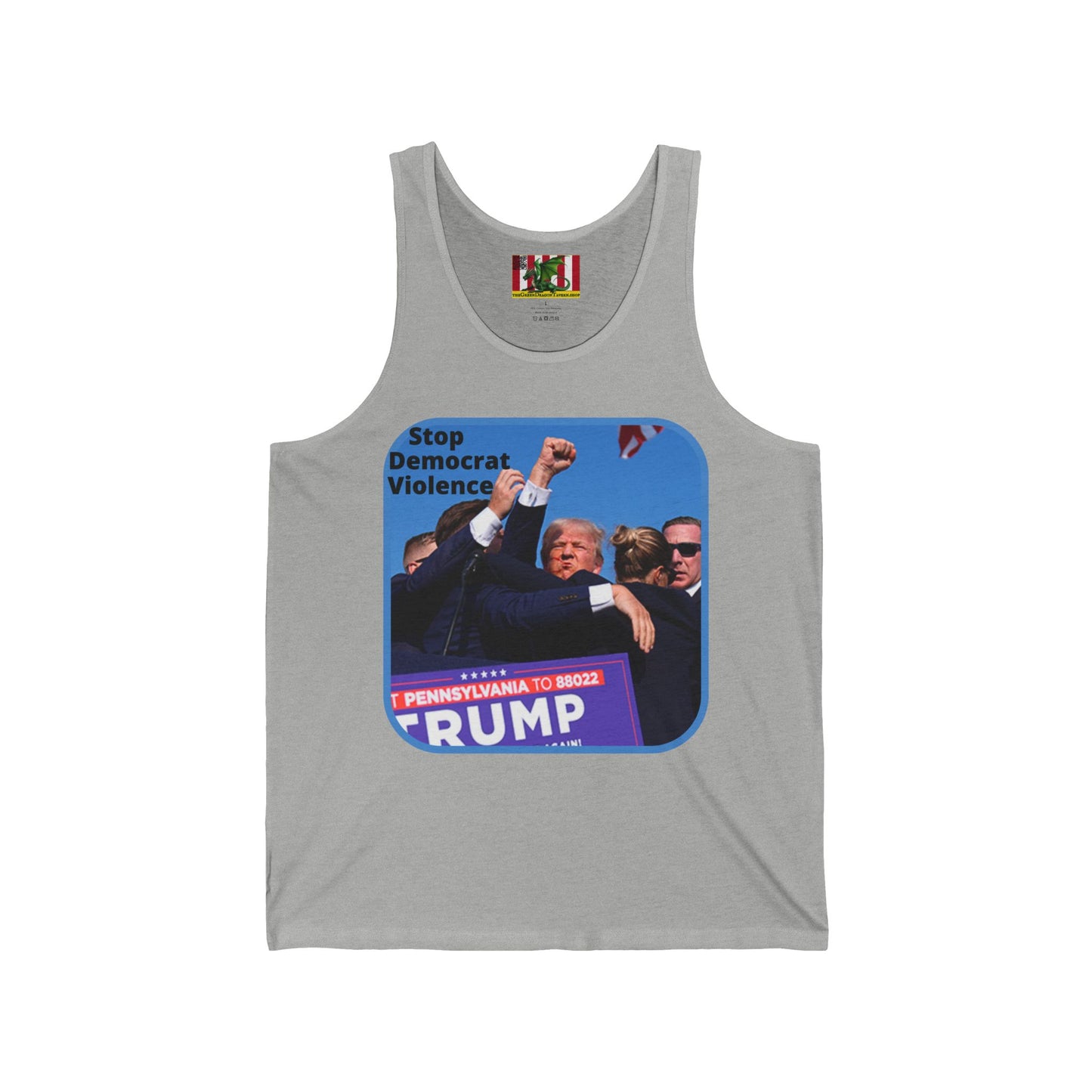 Stop Democrat Violence Unisex Jersey Tank Top by theGreenDragonTavern.shop