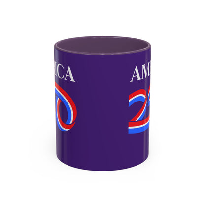 America 250 Dark Purple Accent Mug by theGreenDragonTavern.shop