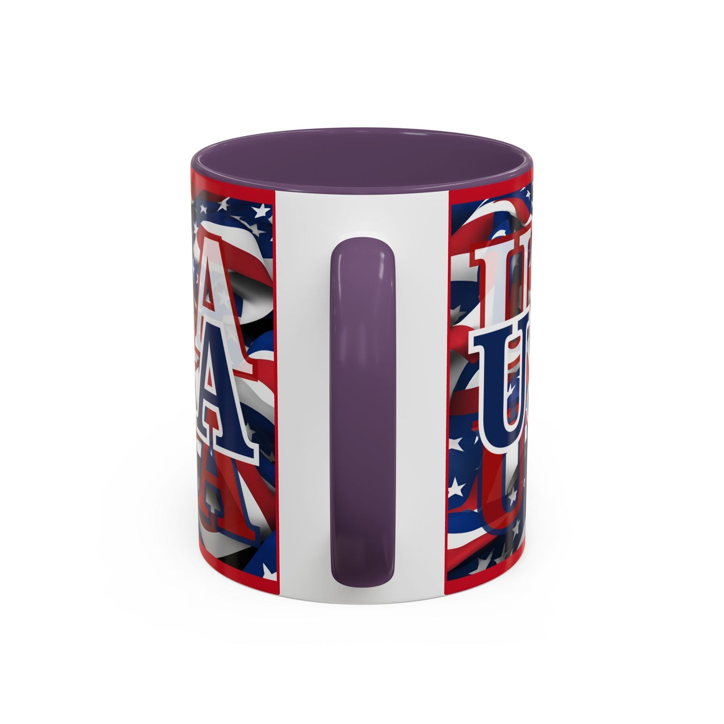 USA Blue font Center Patriot Red Accent Mug by theGreenDragonTavern.shop