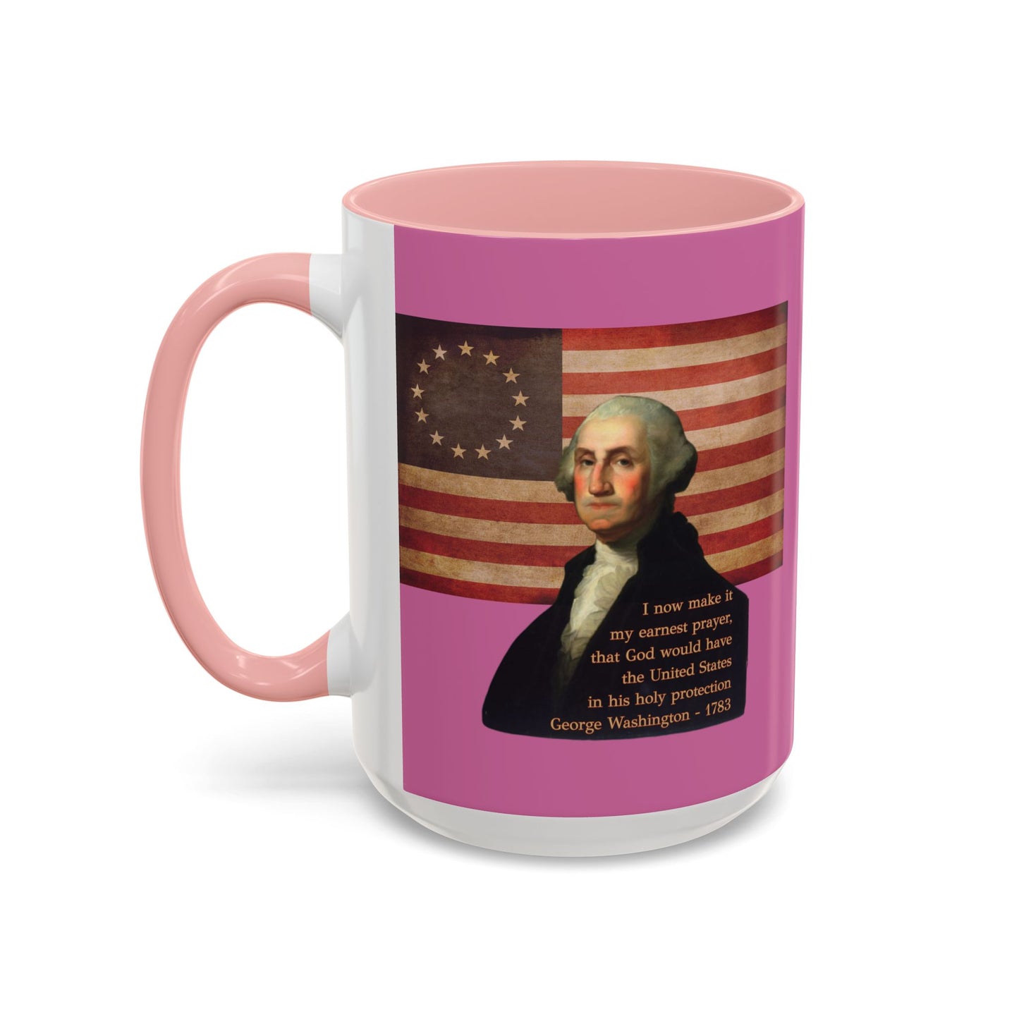Washington's Earnest Prayer Pink Accent Mug by theGreenDragonTavern.shop
