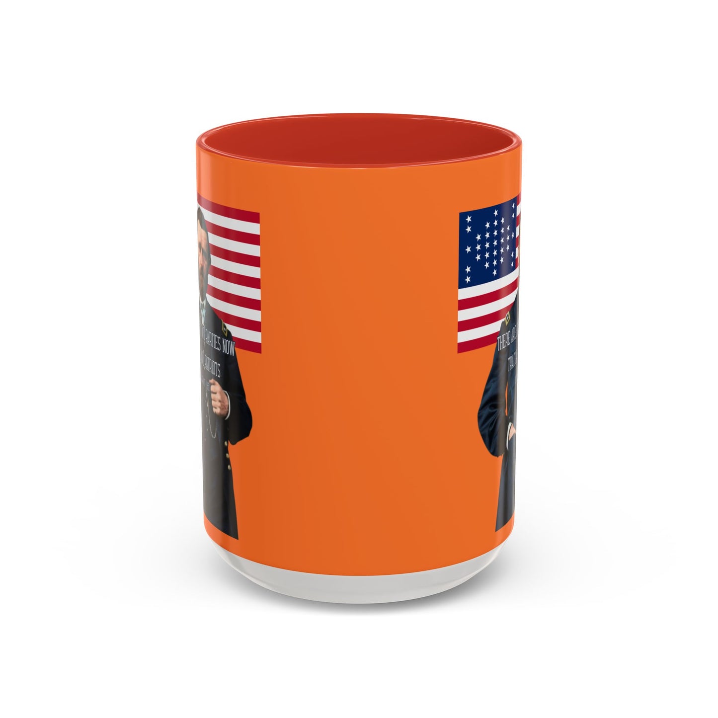 "Traitors and Patriots" Ulysses Grant Orange Accent Mug by theGreenDragonTavern.shop