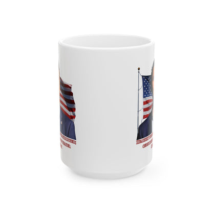 Charlie Kirk, Healthy Debate White Mug by theGreenDragonTavern.shop