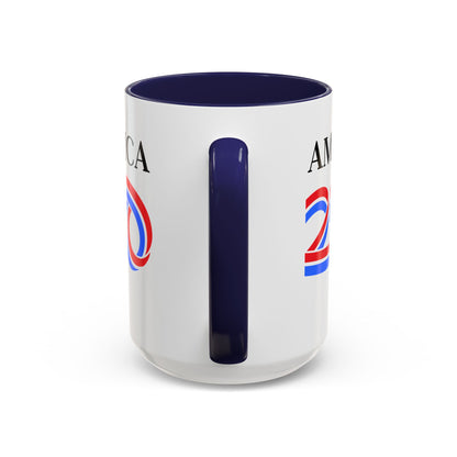 America 250 White Accent Mug by theGreenDragonTavern.shop