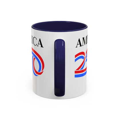 America 250 White Accent Mug by theGreenDragonTavern.shop