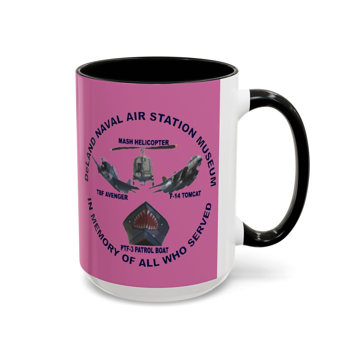 DNASM 2-sided, Founding & Student Art Pink Accent Mug by theGreenDragonTavern.shop
