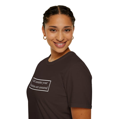 don't assume your freedoms are assured Dark colors Unisex T-Shirt by theGreenDragonTavern.shop