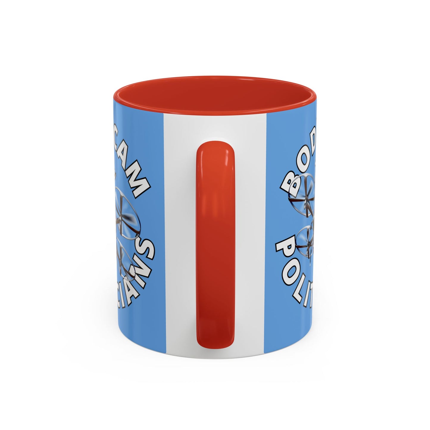 Bodycam the Politicians Drone Light Blue Accent Mug by theGreenDragonTavern.shop