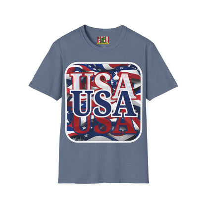 Red White and BLUE USA Patriot Dark colors Unisex T-Shirt by theGreenDragonTavern.shop