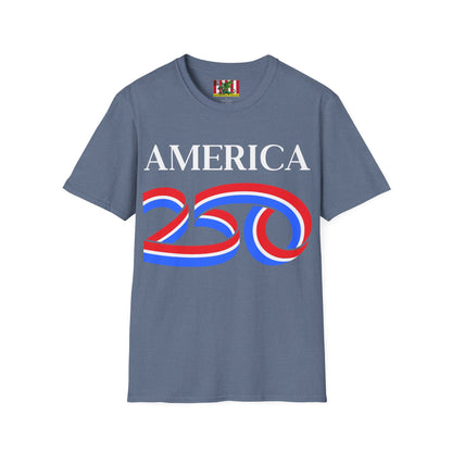 America 250 White font, Dark colors, Unisex T-Shirt by theGreenDragonTavern.shop
