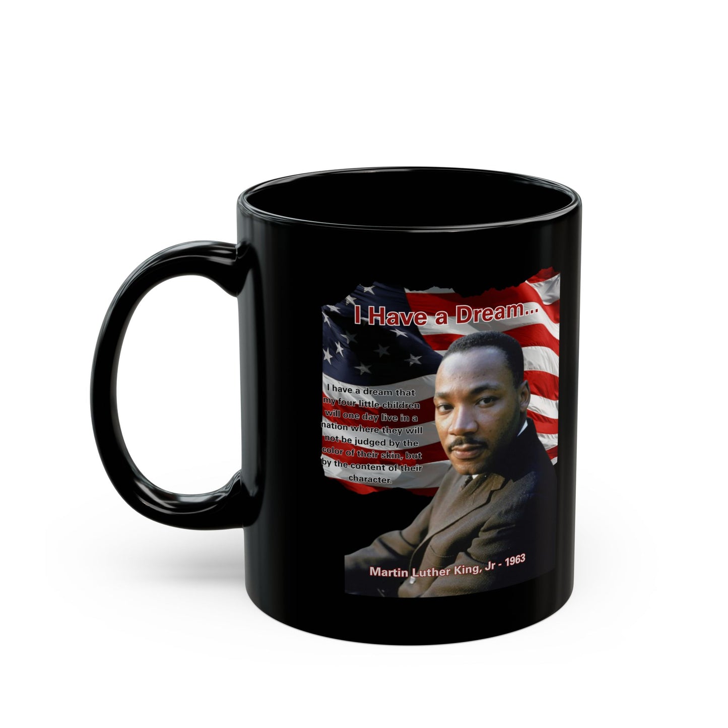 "I Have a Dream" MLKJr Black Mug by theGreenDragonTavern.shop