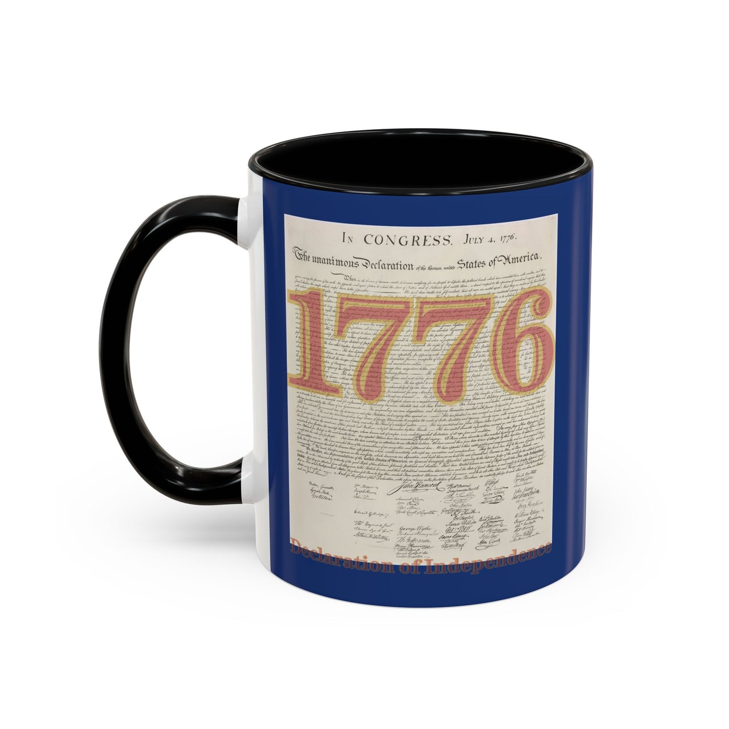 Declaration of Independence Dark Blue Accent Mug by theGreenDragonTavern.shop