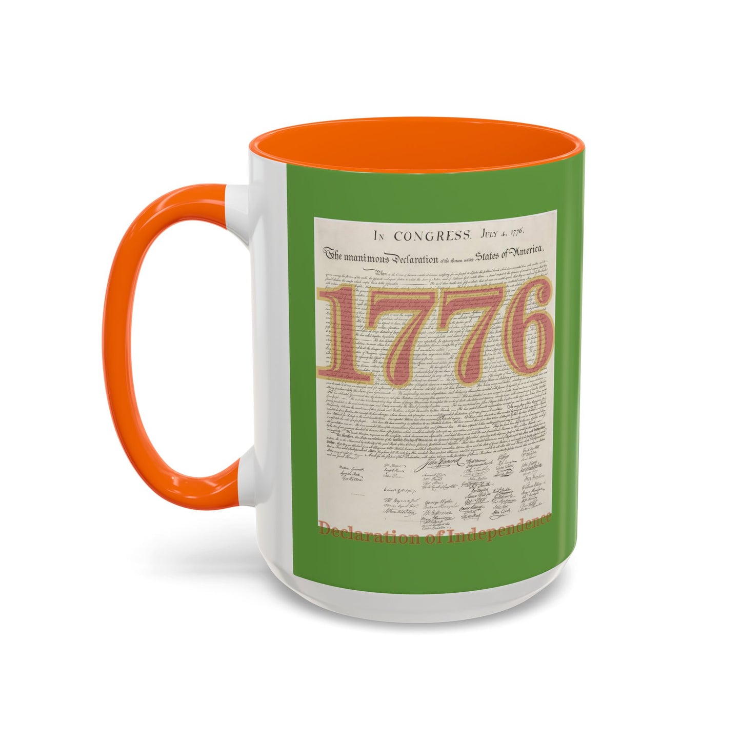 Declaration of Independence Green Accent Mug by theGreenDragonTavern.shop