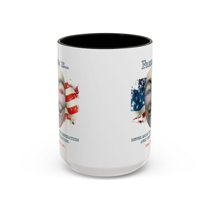 Ronald Reagan Freedom Vendetta White Accent Mug by theGreenDragonTavern.shop