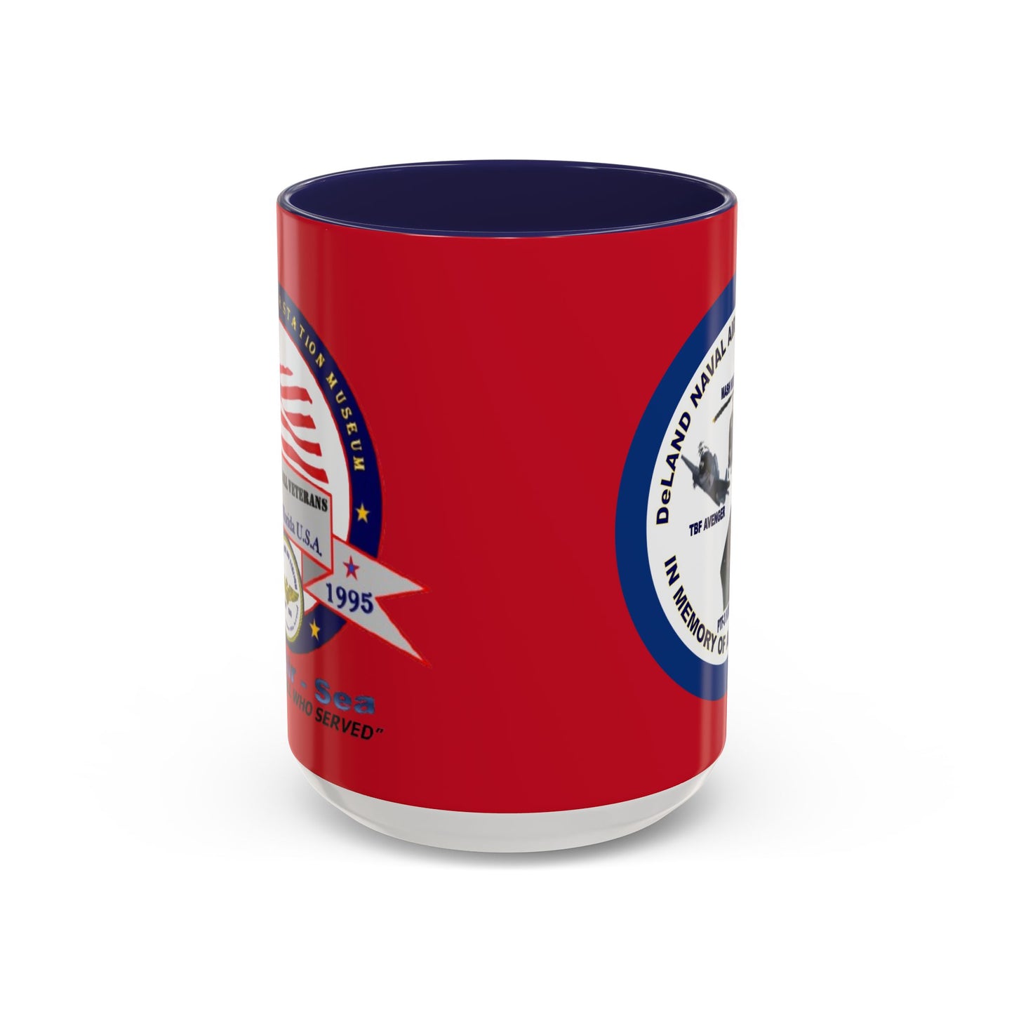 DNASM 2-sided, Founding & Student Art w/Navy Ring Red Accent Mug by theGreenDragonTavern.shop