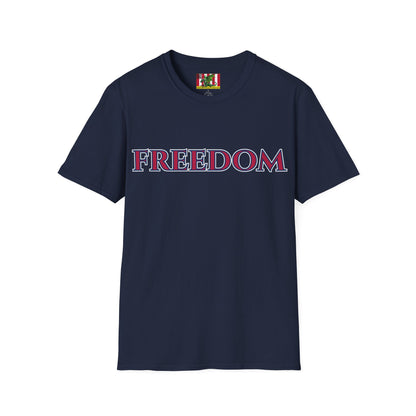 Freedom, Red font, Dark colors Unisex T-Shirt by theGreenDragonTavern.shop