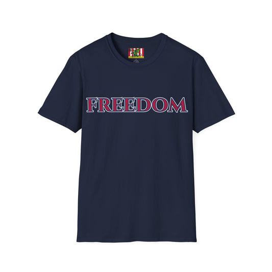 Freedom, Red font, Dark colors Unisex T-Shirt by theGreenDragonTavern.shop