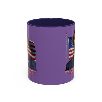 Charlie Kirk, Healthy Debate Light Purple Accent Mug by theGreenDragonTavern.shop