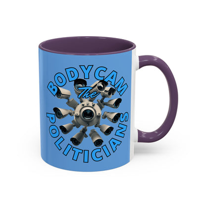Bodycam the Politicians Cameras Blue Accent Mug by theGreenDragonTavern.shop