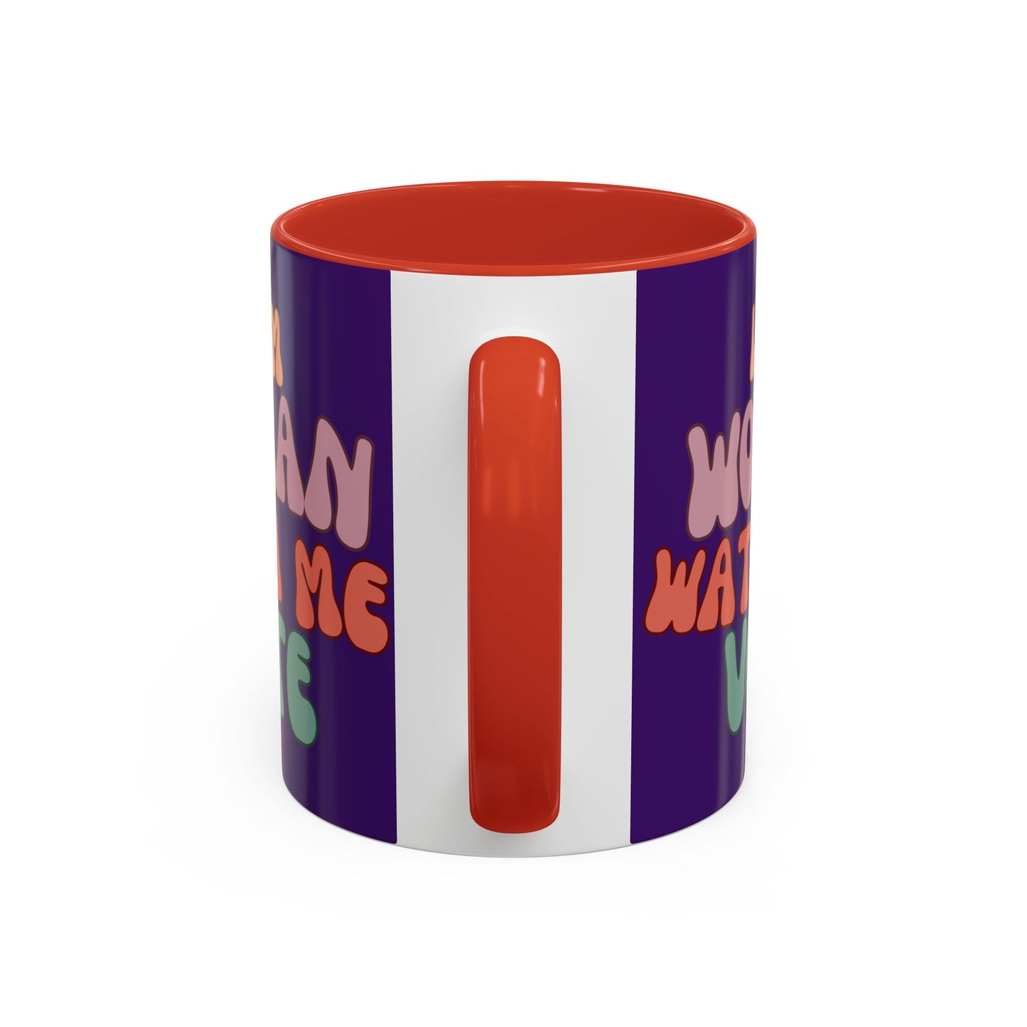 I Am Woman Watch Me Vote Dark Purple Accent Mug by theGreenDragonTavern.shop