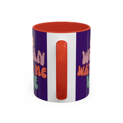 I Am Woman Watch Me Vote Dark Purple Accent Mug by theGreenDragonTavern.shop