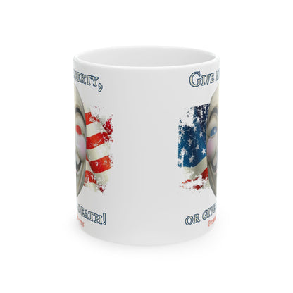 Vendetta, "Give me liberty, or give me death!" White Mug by theGreenDragonTavern.shop