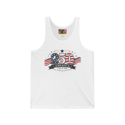 Happy 250th Anniversary America! Unisex Jersey Tank Top by theGreenDragonTavern.shop