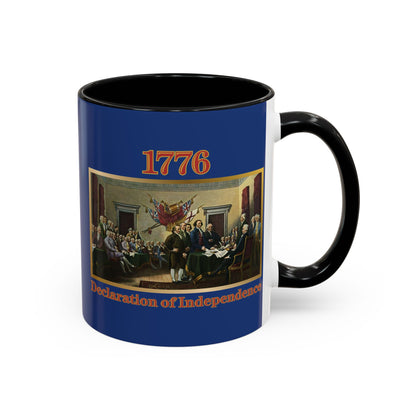Declaration of Independence Dark Blue Accent Mug by theGreenDragonTavern.shop