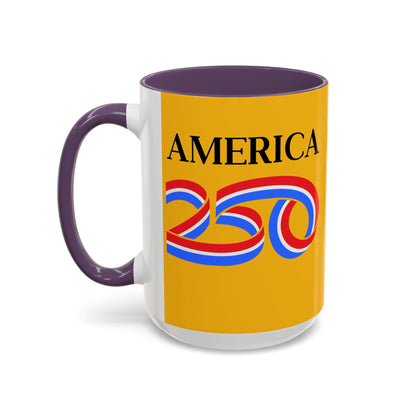 America 250 Yellow Accent Mug by theGreenDragonTavern.shop