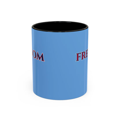 Freedom, Light Blue Accent Mug by theGreenDragonTavern.shop