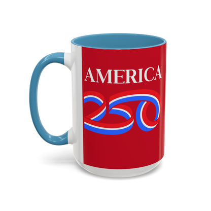 America 250 Red Accent Mug by theGreenDragonTavern.shop