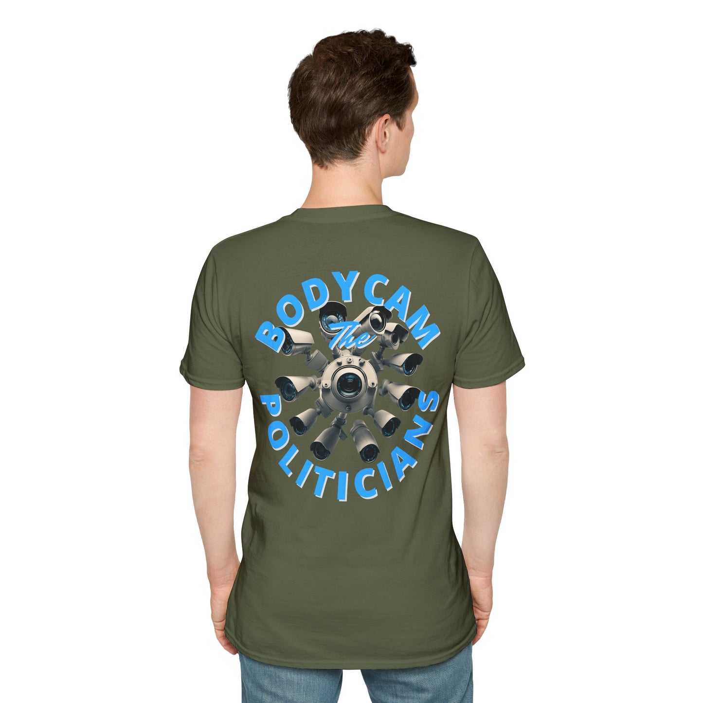 2-sided, Bodycam the Politicians Cameras Dark colors Unisex T-Shirt by theGreenDragonTavern.shop
