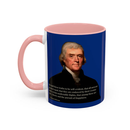 We hold these truths to be self-evident Dark Blue Accent Mug by theGreenDragonTavern.shop