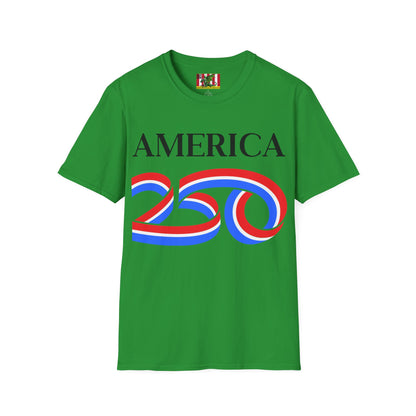 America 250 Black font, Dark colors, Unisex T-Shirt by theGreenDragonTavern.shop