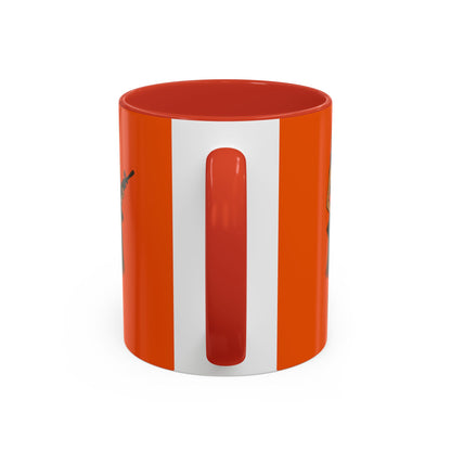 Hula Girl Packin' Heat Orange Accent Mug by theGreenDragonTavern.shop