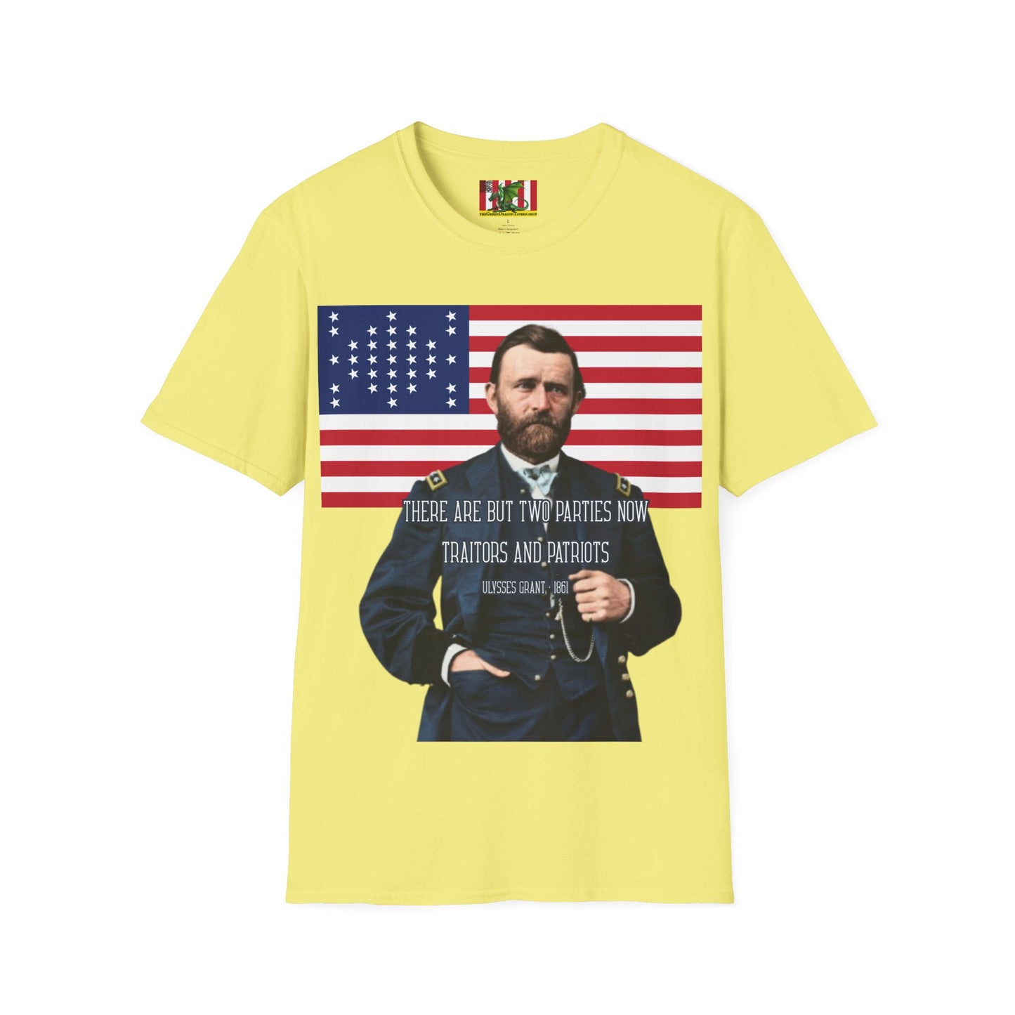 "Traitors and Patriots" Ulysses Grant Light colors Unisex T-Shirt by theGreenDragonTavern.shop