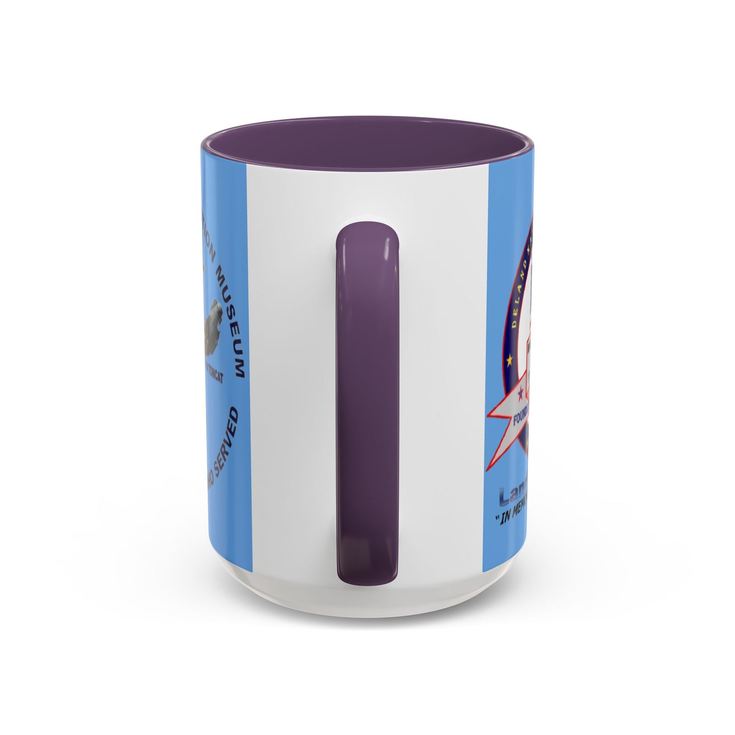 DNASM 2-sided, Founding & Student Art Light Blue Accent Mug by theGreenDragonTavern.shop