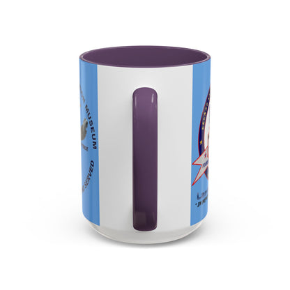DNASM 2-sided, Founding & Student Art Light Blue Accent Mug by theGreenDragonTavern.shop