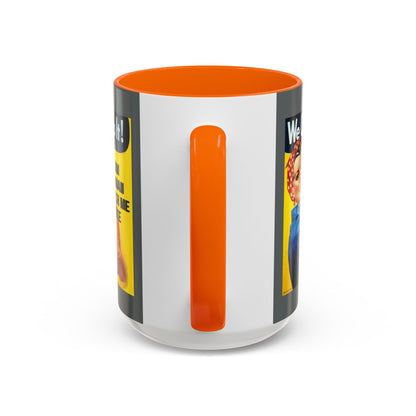 I Am Woman Watch Me Vote Rosie Grey Accent Mug by theGreenDragonTavern.shop
