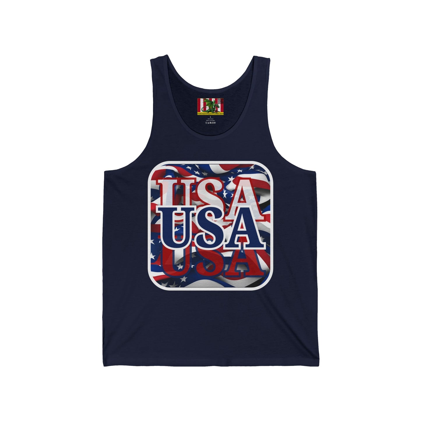 Red White and BLUE USA Patriot Unisex Jersey Tank Top by theGreenDragonTavern.shop