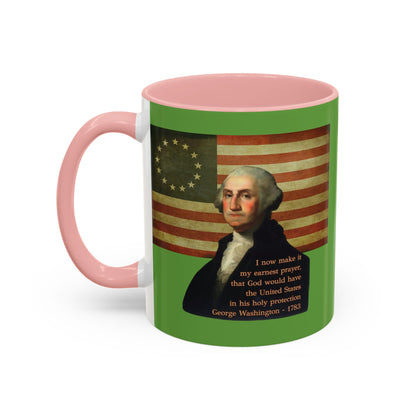 Washington's Earnest Prayer Green Accent Mug by theGreenDragonTavern.shop