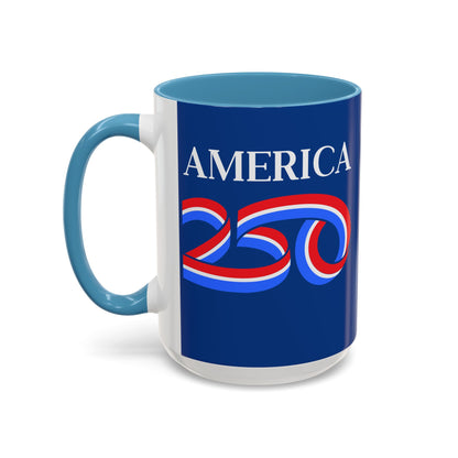 America 250 Dark Blue Accent Mug by theGreenDragonTavern.shop