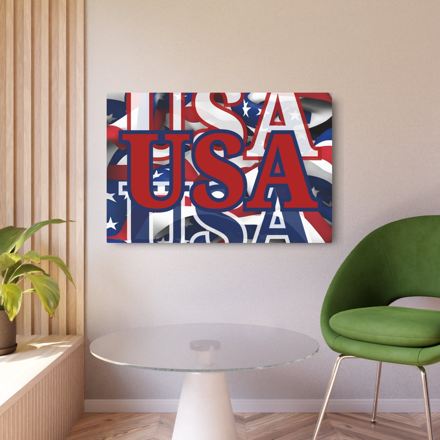 USA! USA! USA Red Center Metal Art Sign by theGreenDragonTavern.shop