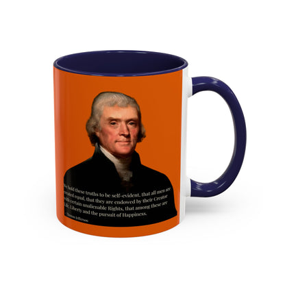 We hold these truths to be self-evident Orange Accent Mug by theGreenDragonTavern.shop